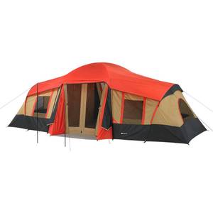 lot 10575 image: Ozark Trail 10-Person 3-Room Vacation Tent with Shade Awning