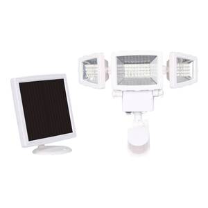 lot 10576 image: Westinghouse 2000 Lumen Triple Head Solar Security Light, Wireless Motion Activated Kit (White Finish) 3 sets