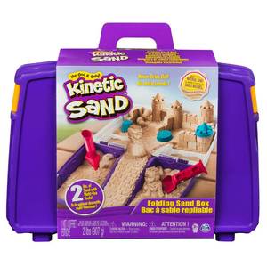 lot 10586 image: Kinetic Sand, Folding Sand Box with 2lbs of Kinetic Sand and Mold and Tools