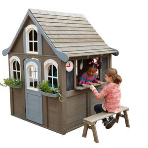 lot 10597 image: Kidkraft Forrestview II Wooden Playhouse