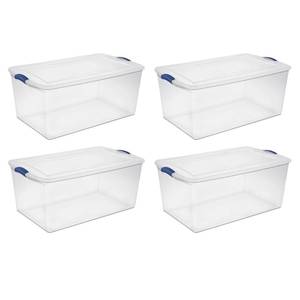 lot 10600 image: Sterilite 105 Qt. Latch Box Stadium Blue Case of 4