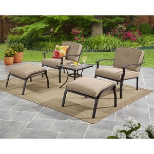 lot 10508 image: Mainstays Belden Park Outdoor 5 Piece Chat Set, Seats 2, Tan