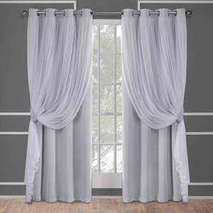 lot 10612 image: Exclusive Home Curtains 2 Pack Catarina Layered Solid Blackout and Sheer Grommet Top Curtain Panels