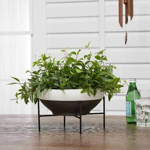 lot 10579 image: Better Homes & Gardens 10 Lantana Bowl with Stand in WhitePewter