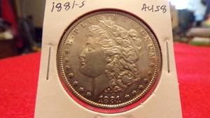 lot 6881 image: 1881-S MORGAN DOLLAR AU58
