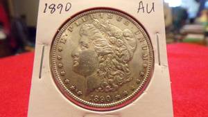 lot 6895 image: 1890 MORGAN SILVER DOLLAR - AU