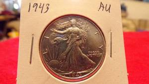 lot 6925 image: 1943 WALKING LIBERTY HALF AU