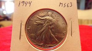 lot 6926 image: 1944 WALKING LIBERTY HALF MS63