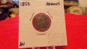 lot 6931 image: 1853 SEATED LIBERTY DIME WARROWS AU