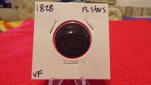 lot 6934 image: 1828 HALF CENT 13 STARS VF