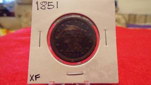 lot 6938 image: 1851 LARGE CENT XF
