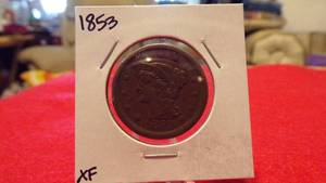 lot 6939 image: 1853 LARGE CENT XF