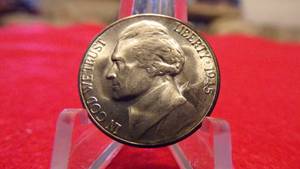 lot 6954 image: 1945-S JEFFERSON NICKEL UNC 40% SILVER