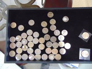 lot 1129 image: 46 State Quarters and 2 $1 Coins