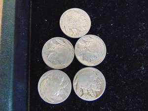 lot 1136 image: Buffalo Nickels - 5 - 1936 - (3) D mint Mark -
