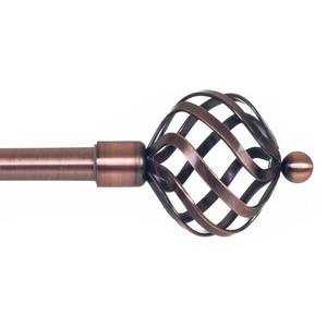 lot 5053 image: Lavish Home Twisted Sphere Curtain Rod for Window, 34-Inch, Copper