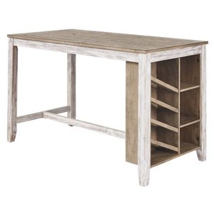 lot 5061 image: Signature Design By Ashley Skempton Farmhouse Counter Table, WhiteBrown
