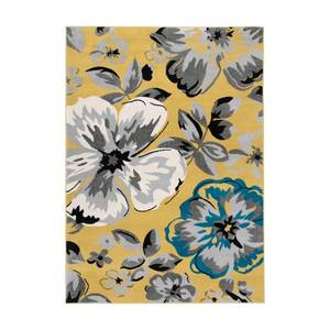 lot 5066 image: Modern Floral Design Yellow 2x72 Runner Rug
