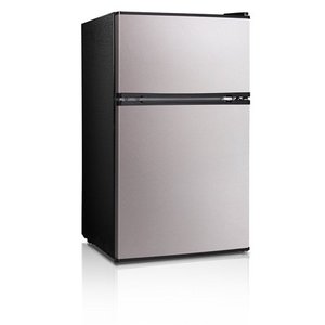 lot 5093 image: Midea 3.1 Cu. Ft. Compact Refrigerator, WHD-113FSS1 - Stainless Steel