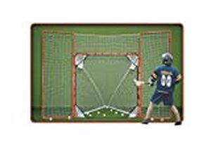 lot 5099 image: EZGoal Lacrosse Folding Goal with Backstop and Targets, Orange