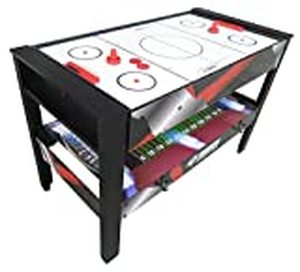 lot 5114 image: Triumph 4-in-1 Rotating Swivel Multigame Table �� Air Hockey, Billiards, Table Tennis, and Launch Football