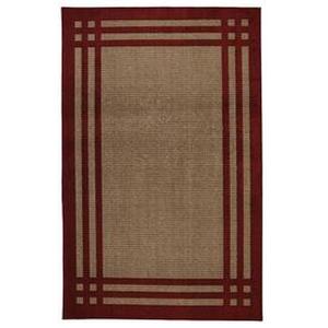 lot 5121 image: allen  roth Carney Madder Aureo Rectangular Red with Brown Border Area Rug (Common 8-ft x 10-ft Actual 8-ft x 10-ft)