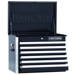 lot 5146 image: CRAFTSMAN EDGE Tool Chest, 26-Inch, 6 Drawer, Black (CMST40762BK)