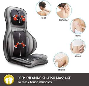 lot 5047 image: Comfier Neck and Back Massager with Heat- Shiatsu Massage Chair Pad Portable