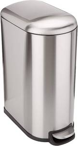 lot 5122 image: AmazonBasics Rectangle Soft-Close Trash Can for Narrow Spaces - 10L