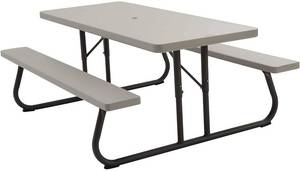 lot 5127 image: Lifetime 22119 Folding Picnic Table, 6 Feet, Putty