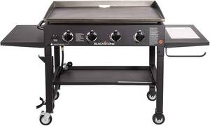 lot 5145 image: Blackstone 36 Propane Gas Griddle Cooking Station - 4 Burner, Classic Black