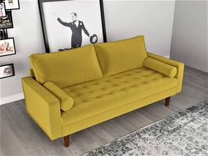lot 5158 image: S5459 Mid Century Modern Velvet Upholstered Tufted Living Room Sofa, 69.68