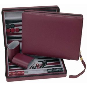lot 5192 image: WE Games Burgundy Magnetic Backgammon