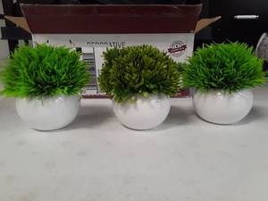 lot 5212 image: ELYSIANZE Farmhouse Plants with Pots  Mini Artificial Plants for Decoration
