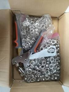 lot 5225 image: LACUISINE Grommet Hand Press Kit Handheld Hole Punch Pliers Portable Grommet