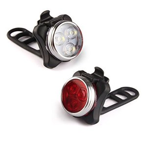 lot 5238 image: Ascher USB Rechargeable Bike Light Set,Super Bright Front Headlight and Rear