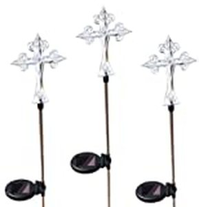 lot 5332 image: Solar Cross Lights, 3 Stakes a set