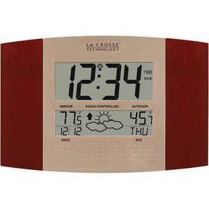 lot 5336 image: La Crosse Technology WS-8157U-CH-IT Atomic Clock with Outdoor Temperature and Weather Forecast