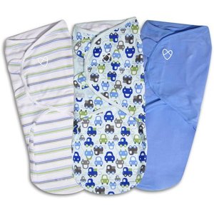 lot 5346 image: SwaddleMe Original Swaddle Size Large, 3-6 Months, 3-Pack (Graphic Car)