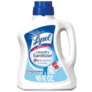 lot 5348 image: Lysol Laundry Sanitizer Additive, Crisp Linen, 90oz, bacteria-causing laundry odor eliminator, 0% bleach laundry sanitizer, Multicolor