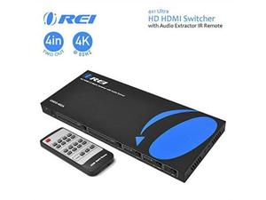 lot 5354 image: 4K HDMI Matrix Switch 4 X 2 by Orei Switcher 18G UltraHD with Arc Supports Upto 4K  60Hz & 1080P IR Audio Extractor Arc EDID HDCP 2.- Remote Control - Full Matrix Selection