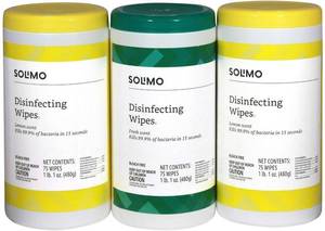 lot 5161 image: Amazon Brand - Solimo Disinfecting Wipes, Lemon Scent & Fresh Scent