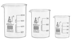 lot 5163 image: Premium Beaker Set, 250ml, 100ml & 50ml
