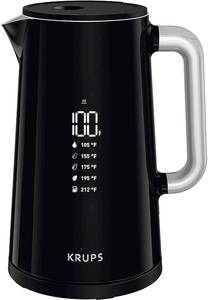 lot 5173 image: KRUPS BW801852 Smart Temp Digital Kettle Full Stainless Interior and Safety Off, 1.7-Liter, Black