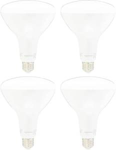 lot 5186 image: AmazonBasics 100 Watt Equivalent, Dimmable, BR40 LED Light Bulb - Daylight, 4-Pack