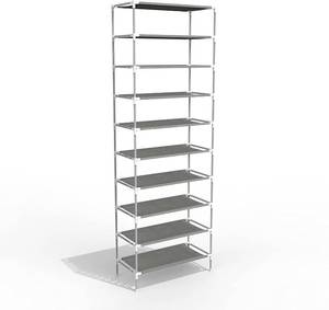 lot 5263 image: Oanon 10 Tiers Shoe Rack Easy Assembled Non-Woven Fabric Shoe Tower