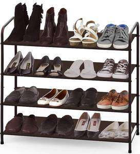 lot 5268 image: Simple Houseware 4-Tier Shoe Rack Storage Organizer, Bronze