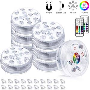 lot 5247 image: LOFTEK Submersible LED Lights with Remote 8 Packs