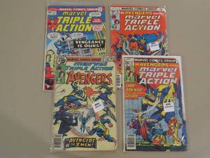 lot 7786 image: Comic Book Lot of 4 Marvel Triple Action - Avengers