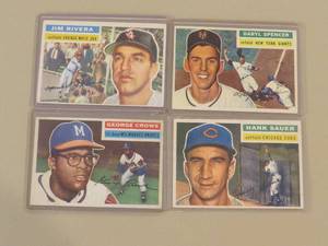 lot 7856 image: 1956 Topps Baseball Cards Lot of 4
